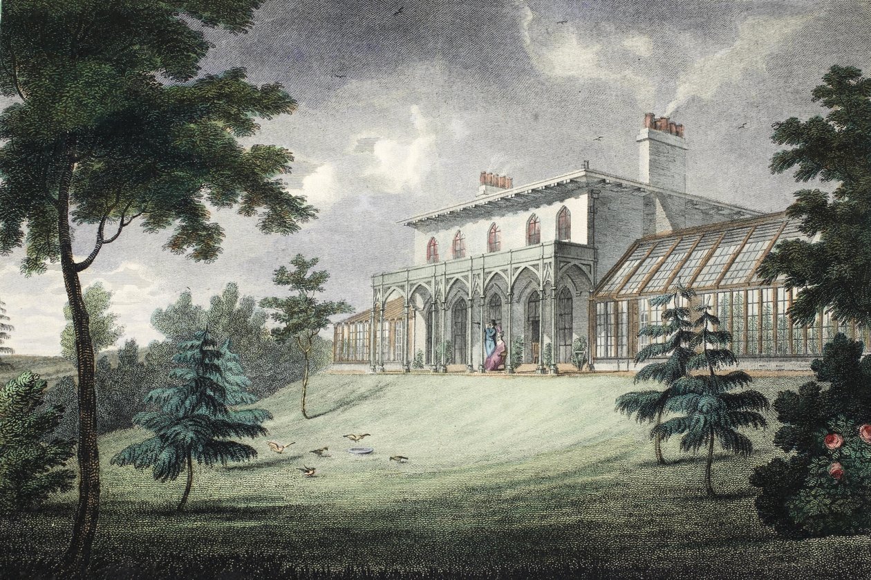 Monte Ararat, Wimbledon, pub. c. 1828 (gravura colorida à mão) de English School