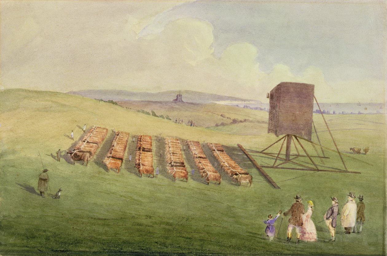 Movendo o moinho de vento, 1797 (wc no papel) de English School