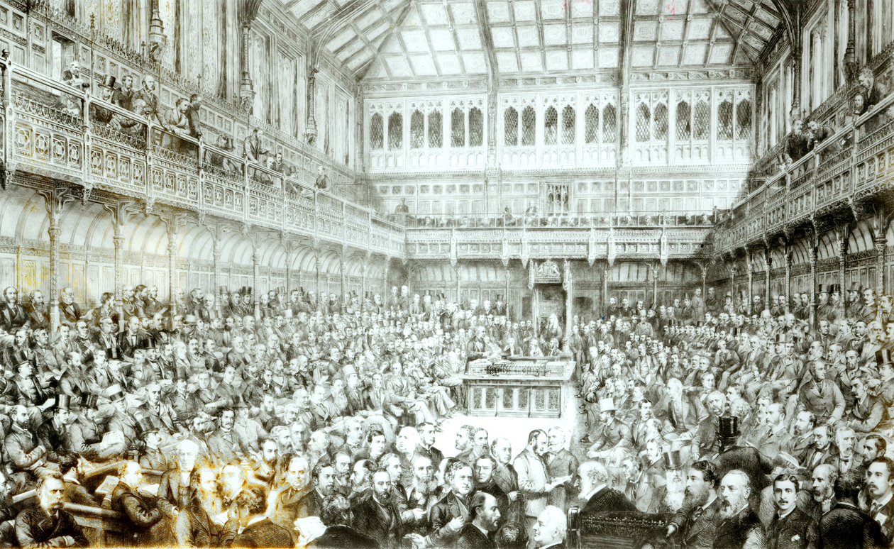 Sr. Gladstone Apresentando o Projeto Lei da Terra (Irlanda), 7 de abril de 1881 de English School