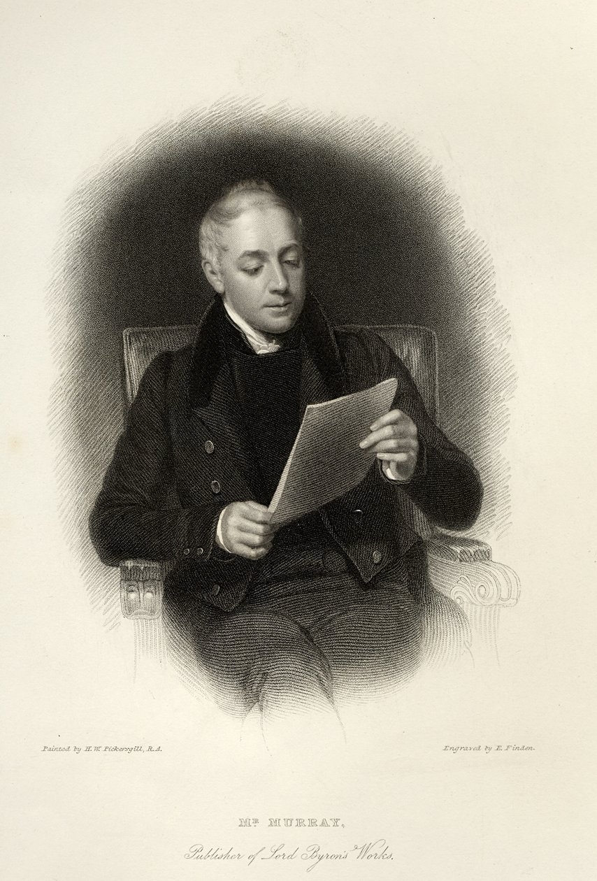 Sr. Murray, editor das obras de Lord Byron, gravado por E. Finden, 1833 de English School