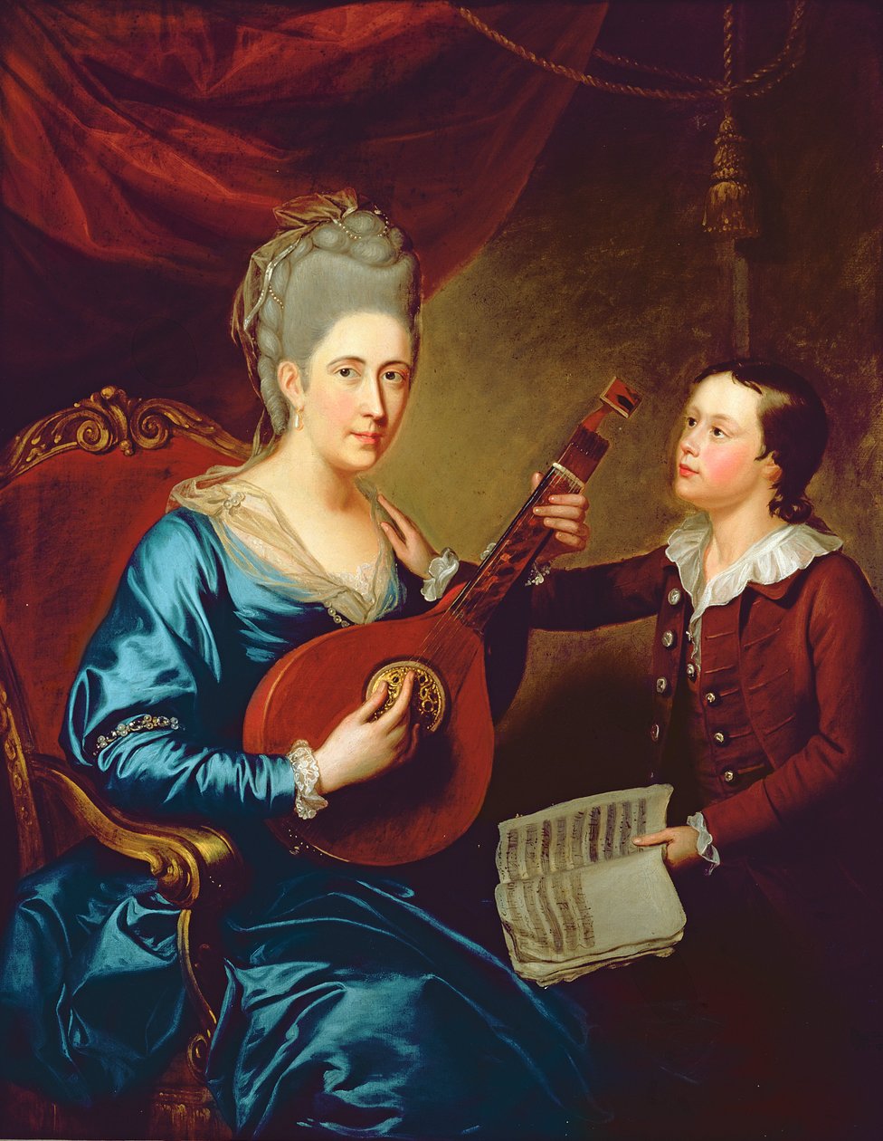 Sra. Joseph Bird com seu filho, c.1760 de English School