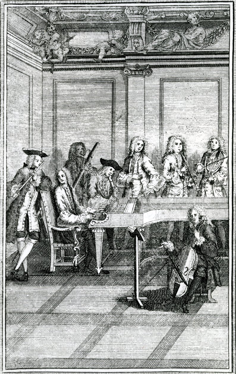 Músicos, de &39;Modern Music Master&39;, 1731 de English School