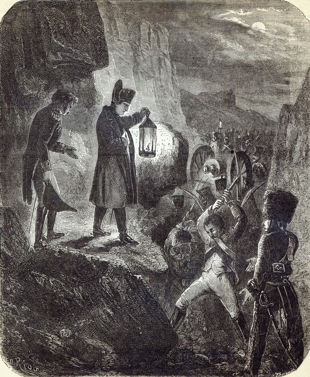 Napoleão extraindo a artilharia de Lannes antes da batalha de Iena de English School