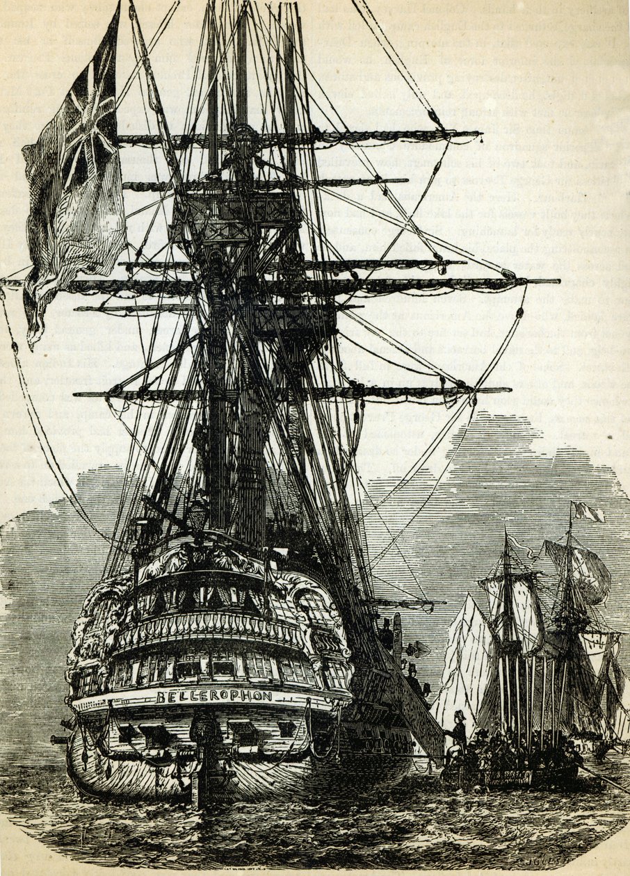 Napoleão se rende ao capitão Maitland em 1808 a bordo do Bellerophon de English School