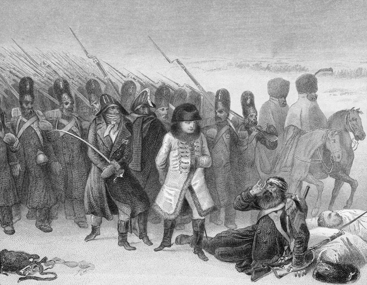 Retiro de Napoleão da Rússia em 1812 de English School