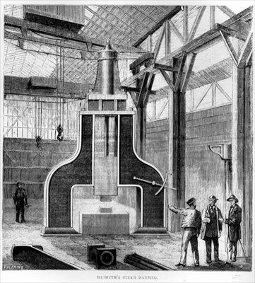 Martelo de vapor de Nasmyths, 1871 de English School