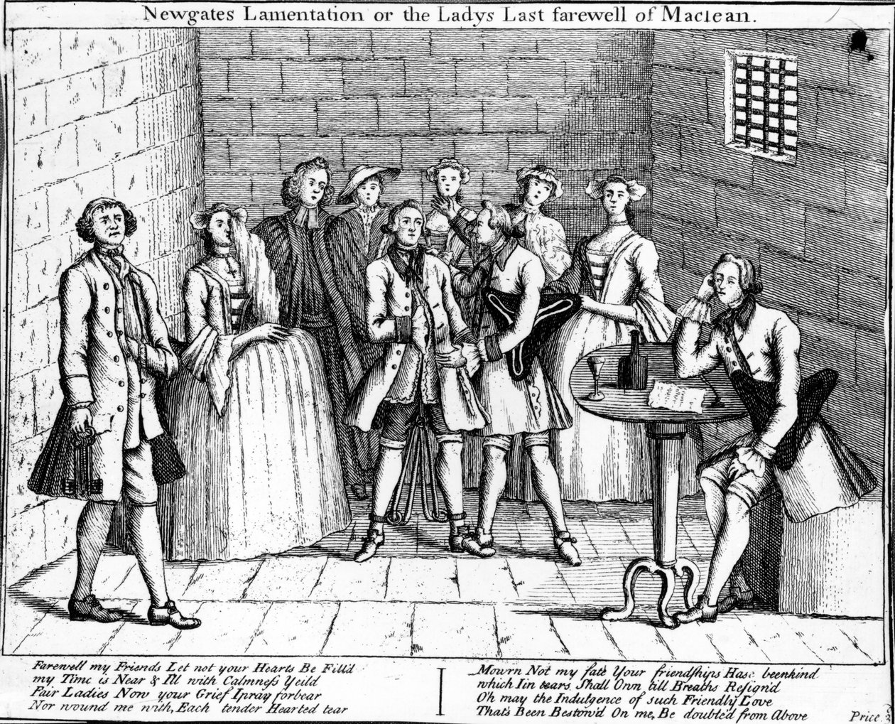Newgate&39;s Lamentation, ou a última despedida de Ladys de Maclean, 1750 de English School