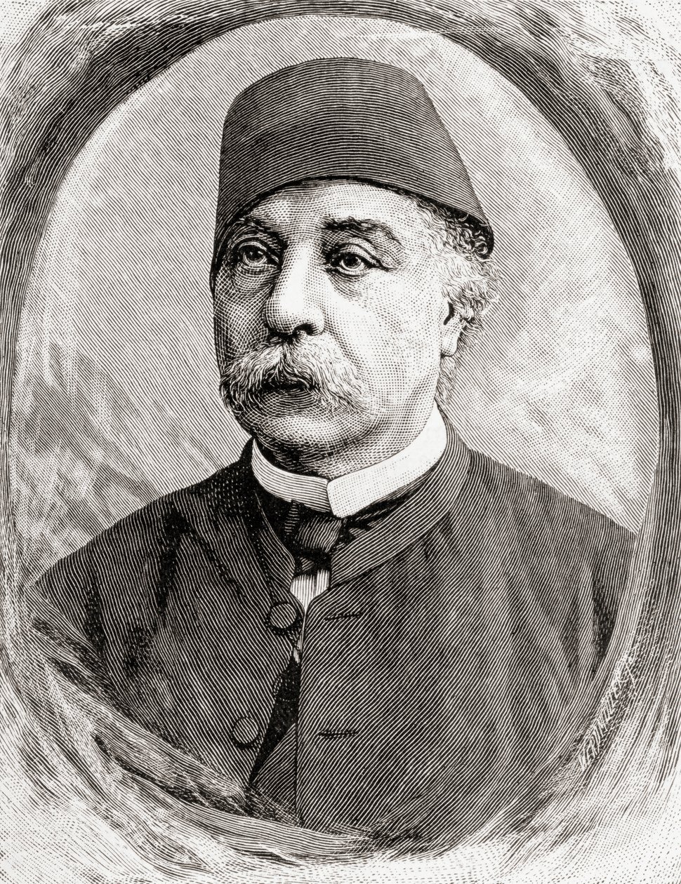 Nubar Pasha, 1890 (gravura em madeira) de English School