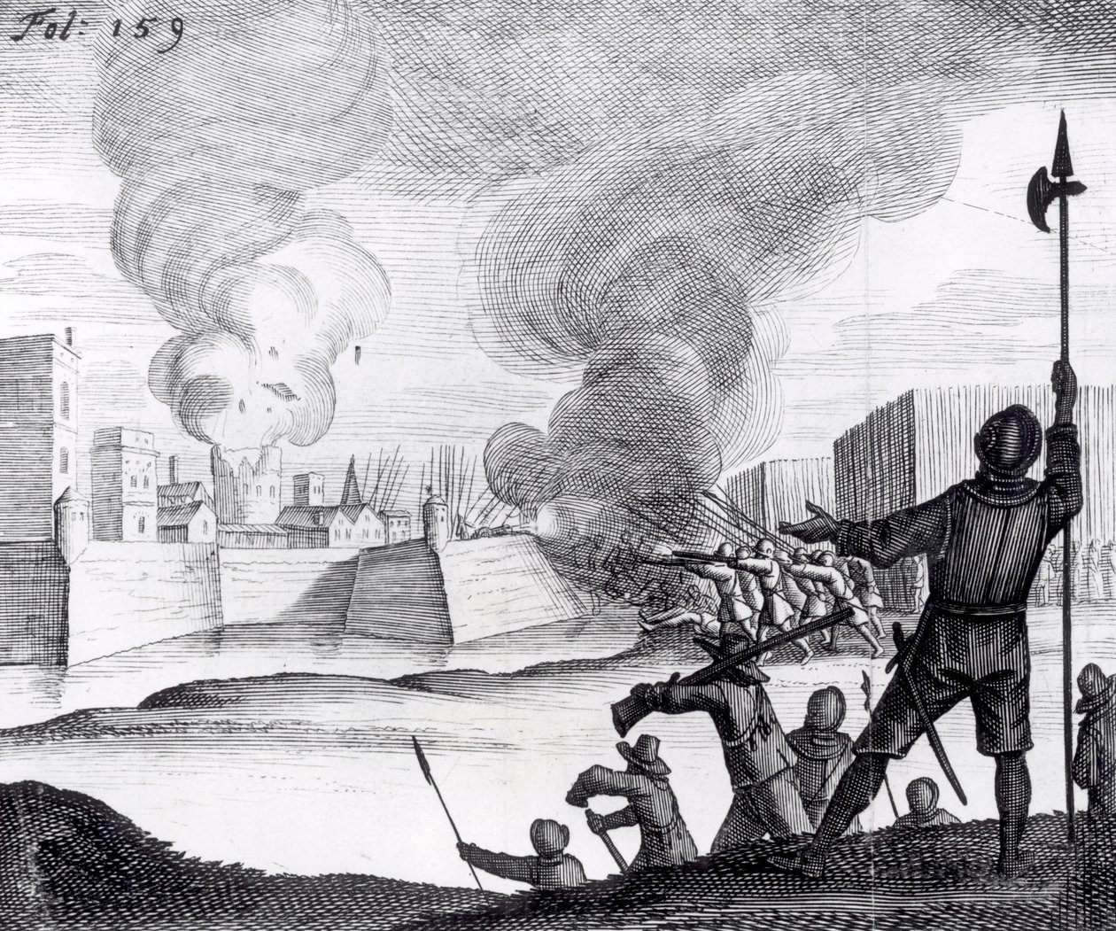 Oliver Cromwell Sitges o Drogheda em 1649-50 de English School