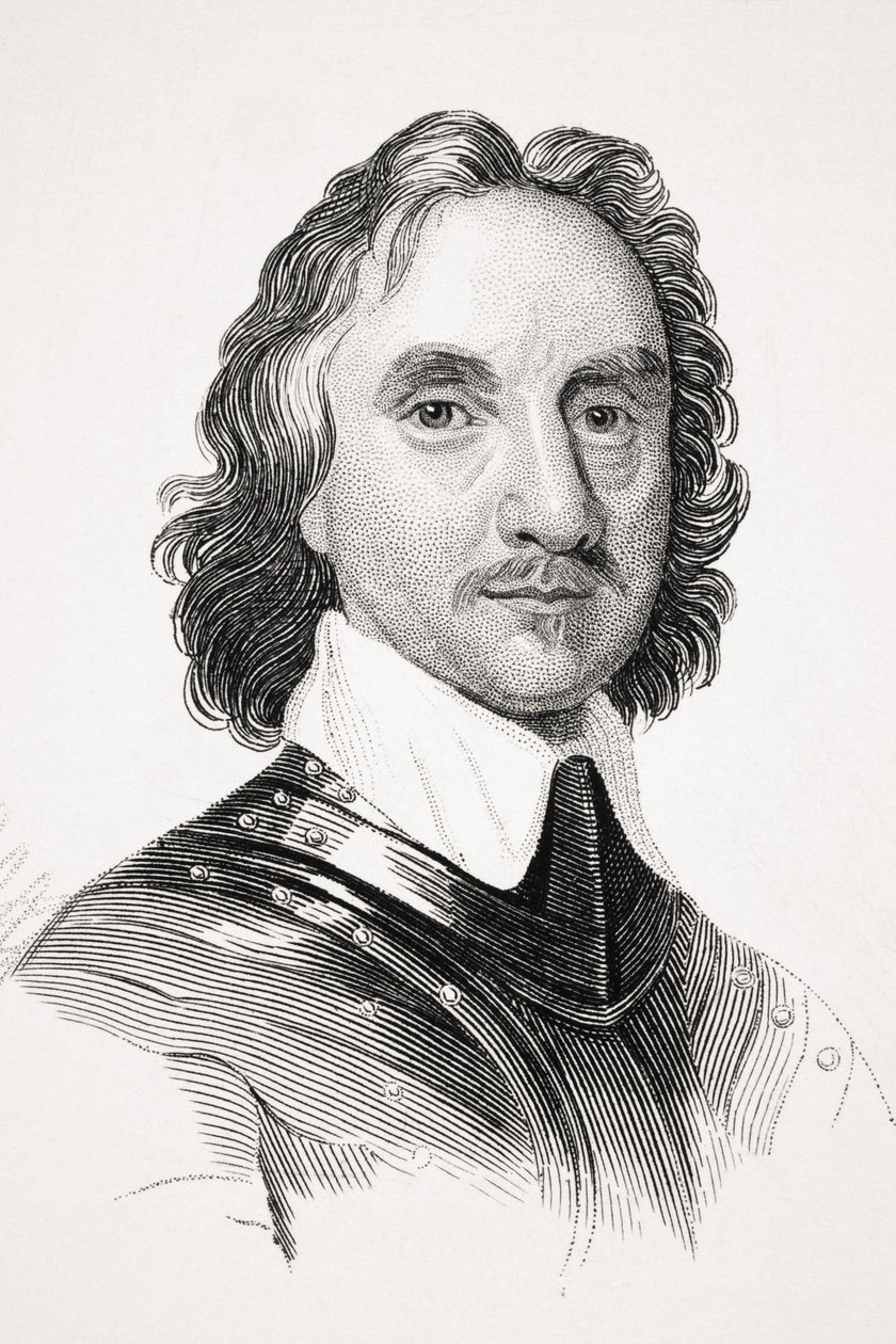 Oliver Cromwell, ilustração de "Old England&39;s Worthies" de Lord Brougham, publicado em 1880 de English School