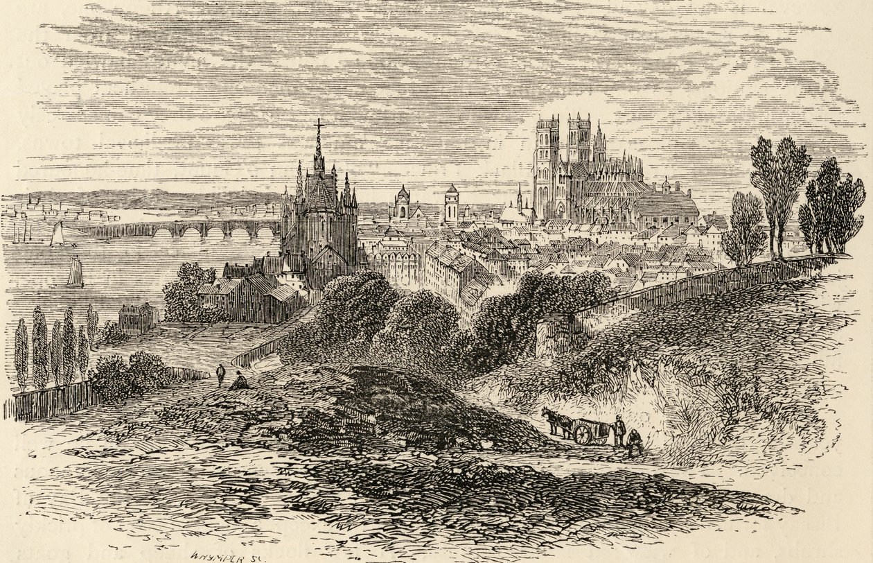 Orleães, França, ilustração de &39;espanhol Pictures&39;, pelo Rev, Samuel Manning de English School
