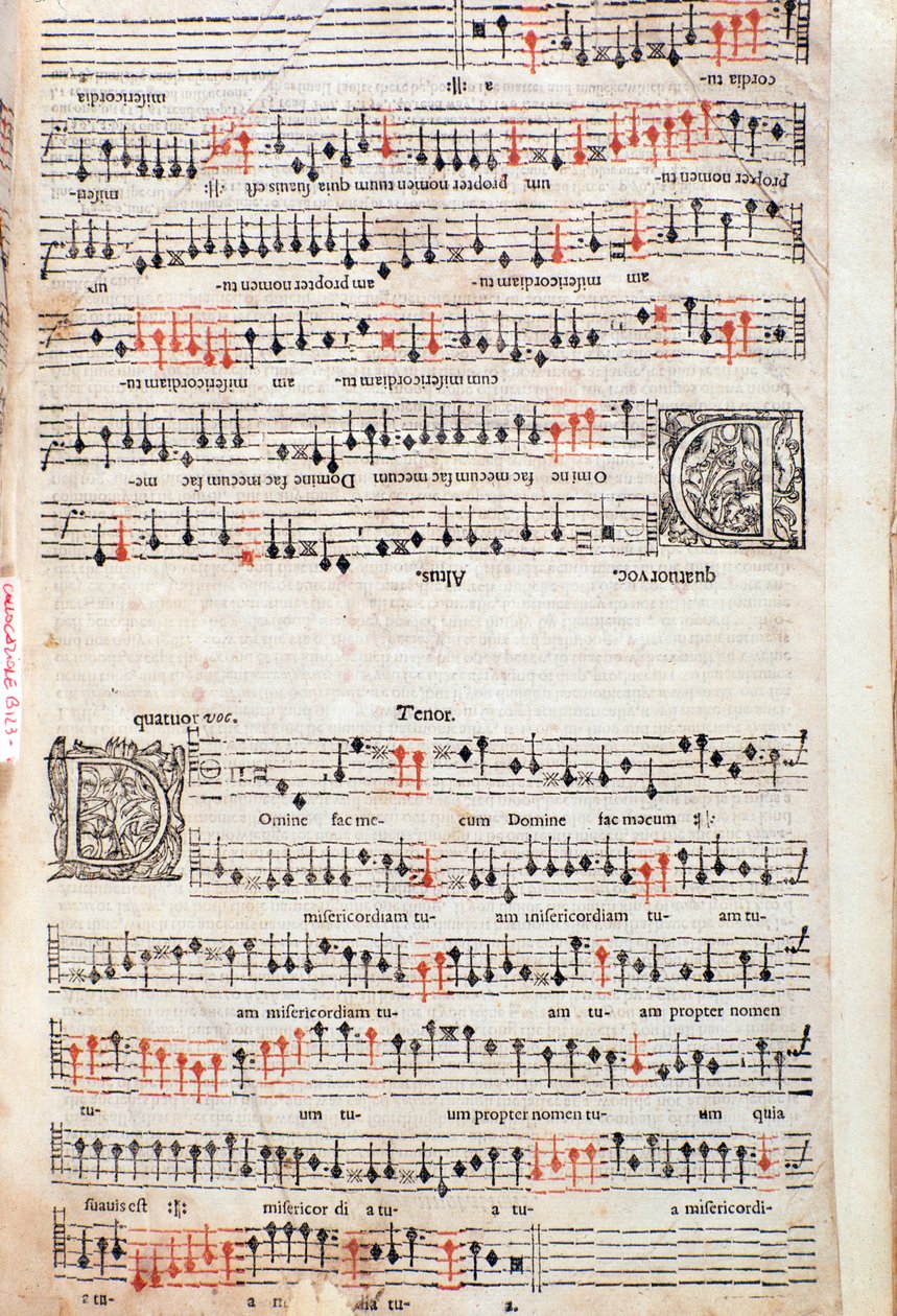Página de A Plaine e Easie Introdução ao Practicalall Musicke por Thomas Morley, detalhe, 1597 de English School
