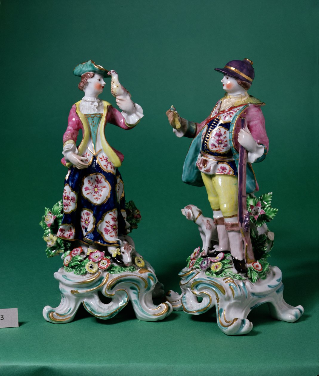 Par de figuras do arco de um esportista e seu companheiro, c.1760 (porcelana) de English School