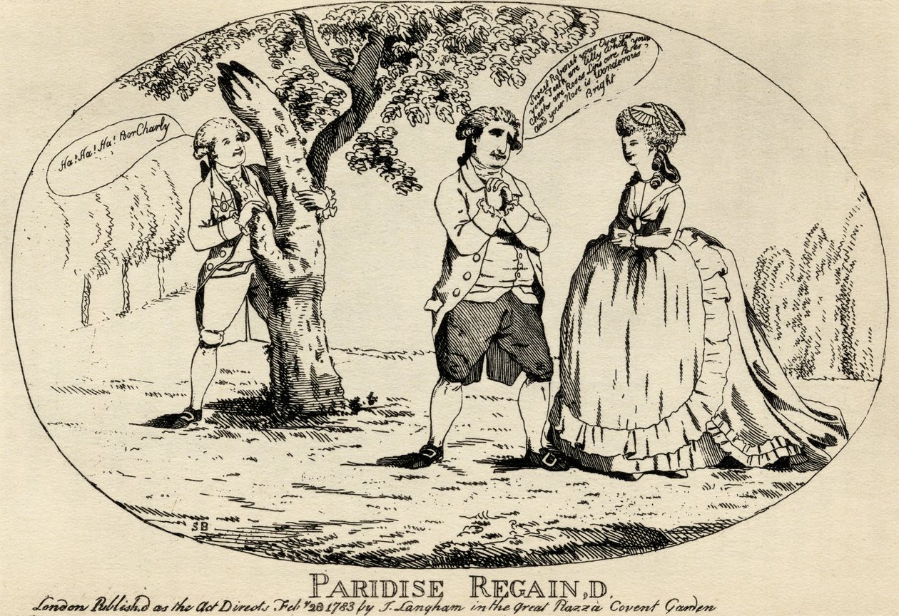Paridise Regain&39;d, publicado por J. Langham, 1783 de English School