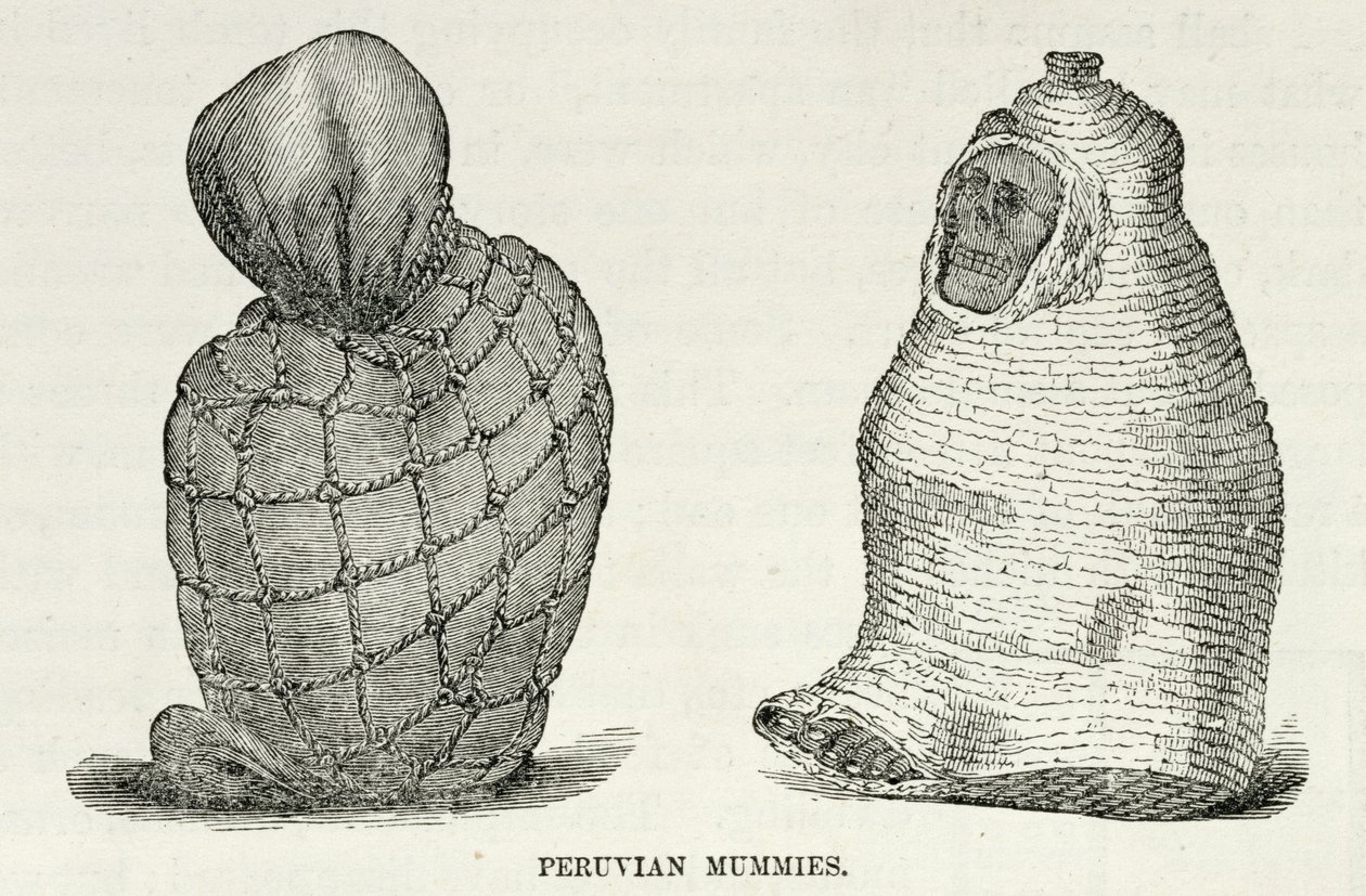 Múmias Peruanas, de "Incidentes de Viagem e Exploração na Terra dos Incas", de E. George Squier, pub. em 1878 de English School