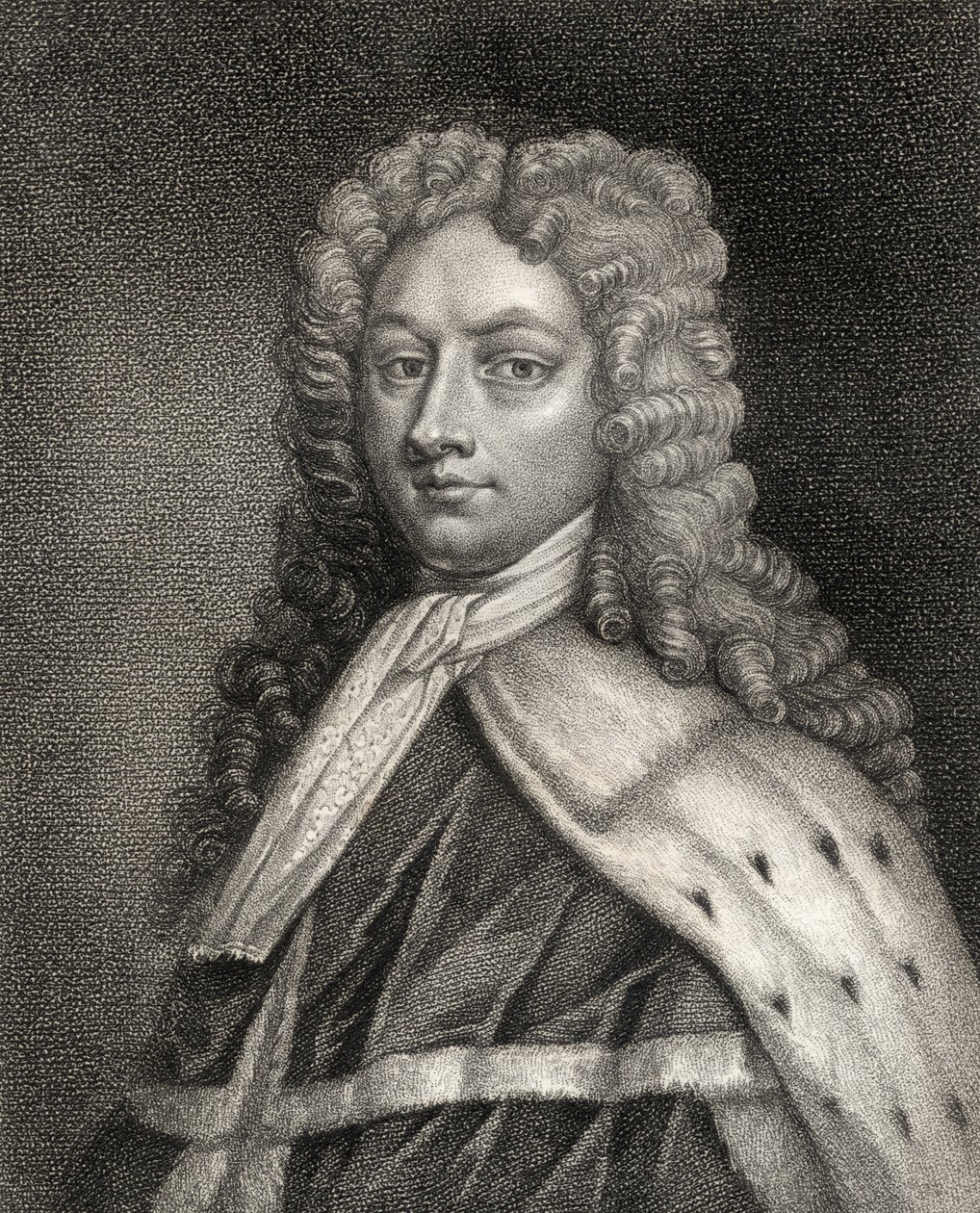Philip Wharton, gravado por Geremia, ilustração de "Um catálogo de autores reais e nobres, Volume IV", publicado em 1806 de English School