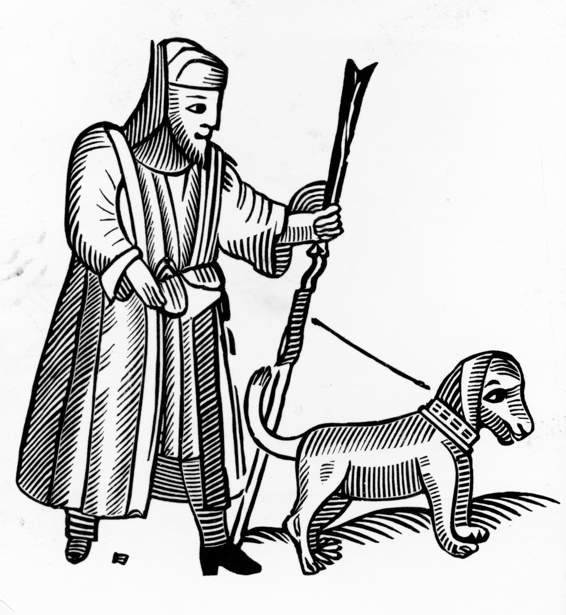 Peregrino com um cachorro de English School