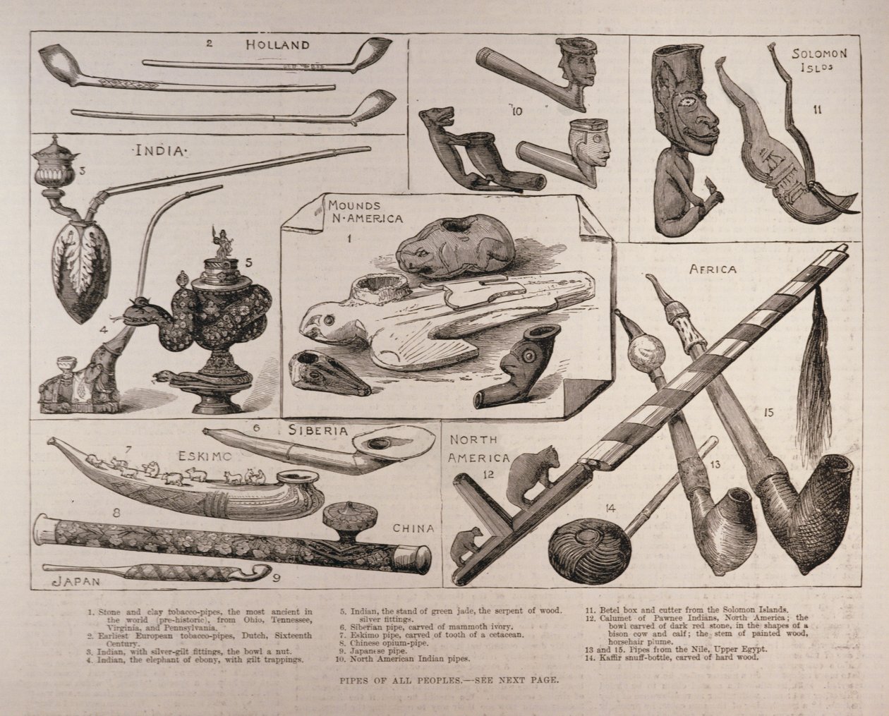 Pipes of all peoples, de &39;The Illustrated London News&39;, 25 de fevereiro de 1882 de English School