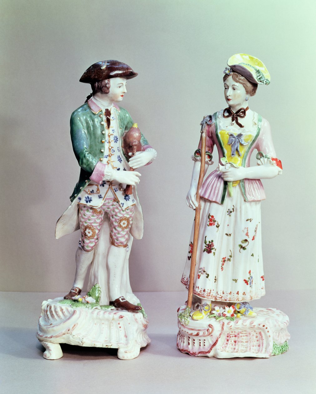 Pastor de porcelana de Plymouth e pastora, c.1770 (porcelana) de English School