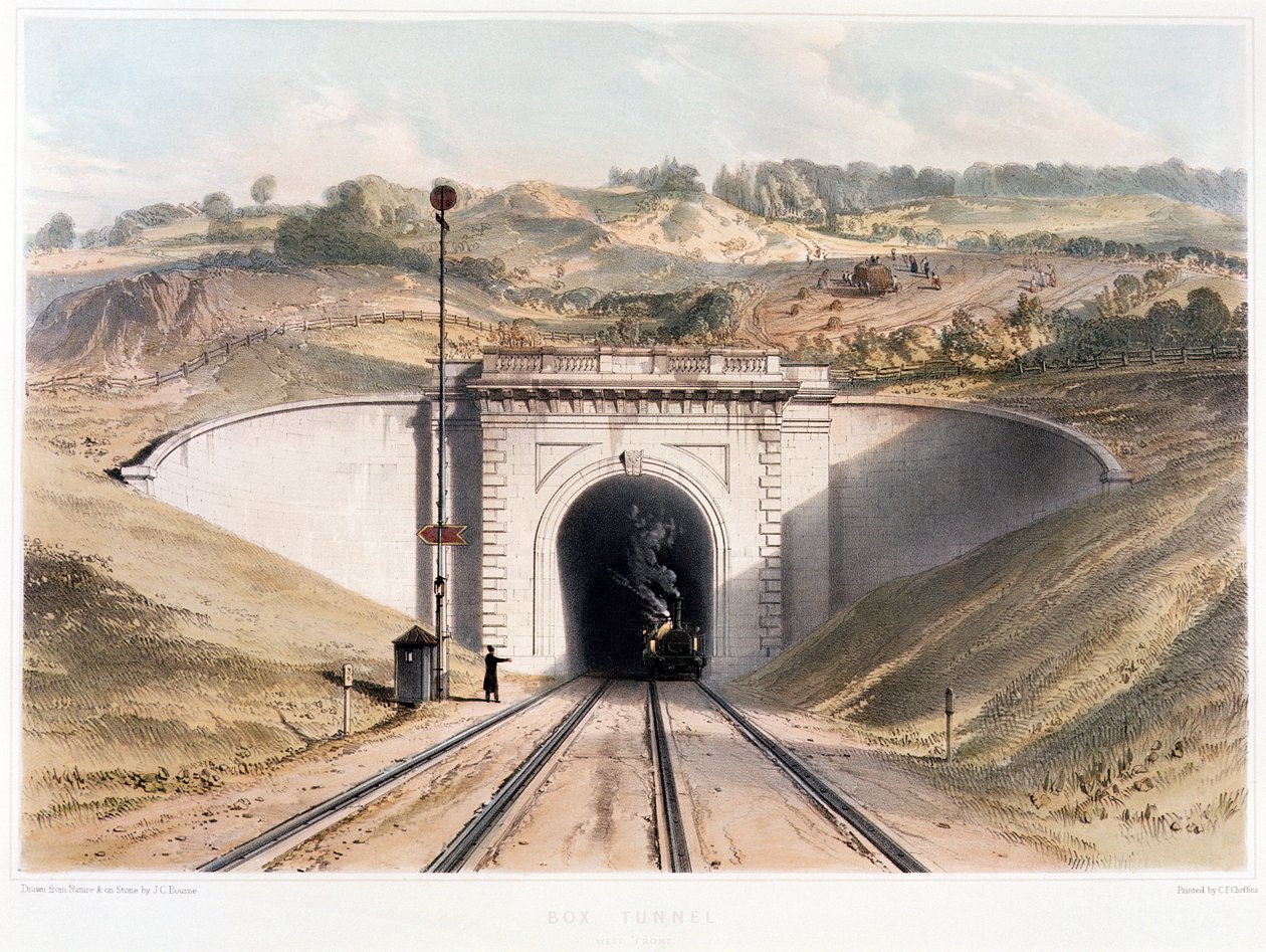 Túnel da caixa Portal of Brunel perto de Bath de English School