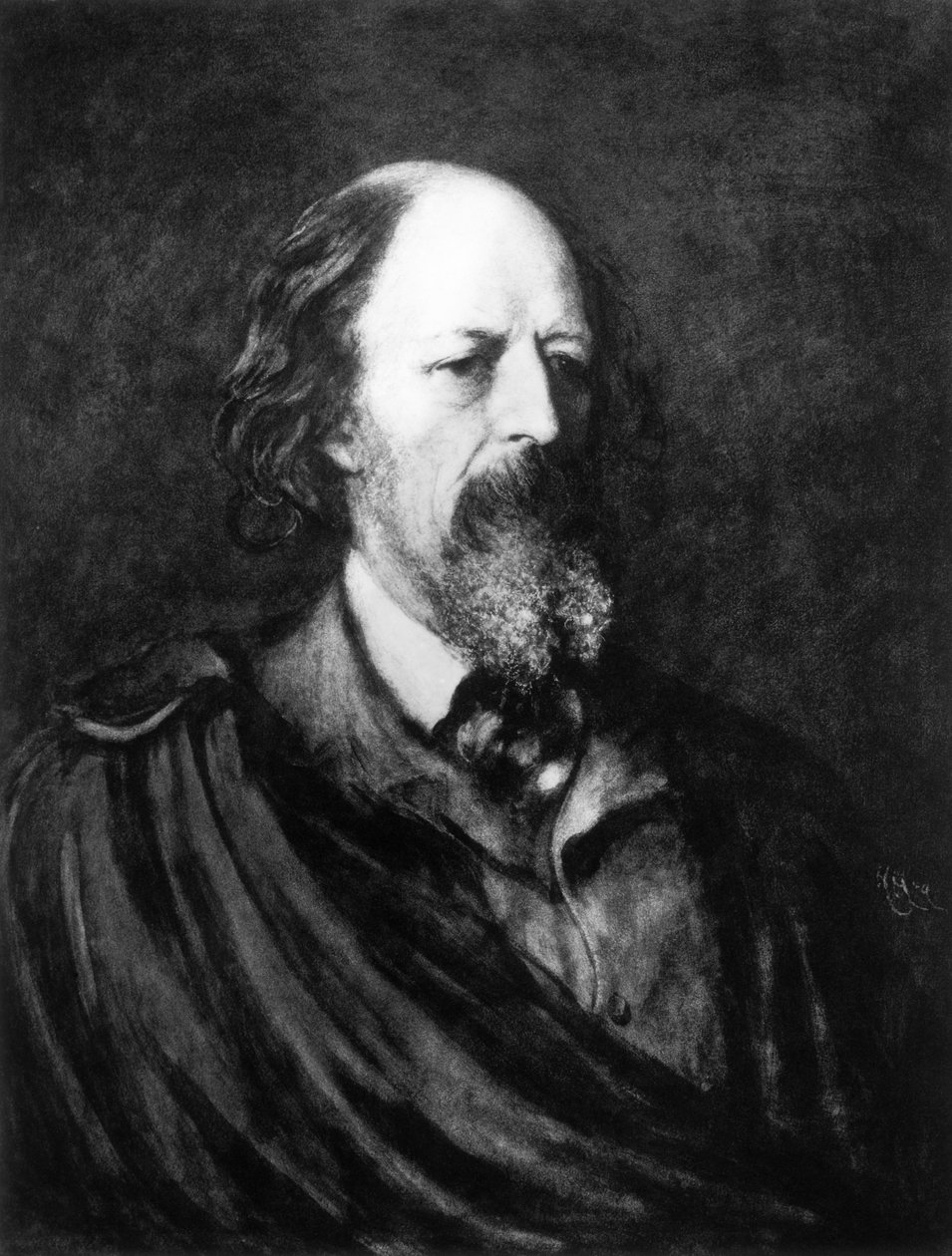 Retrato, de, alfred, senhor, Tennyson, (1809-92), c.1860s de English School