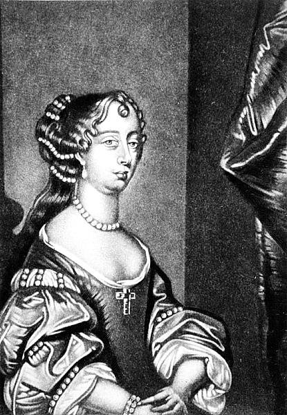 Retrato de Barbara Villiers, Duquesa de Cleveland (1641-1709) gravada por Robert Dunkarton (1744-c.1817) de Personagens Ilustres da História Britânica (mezzotint) de English School