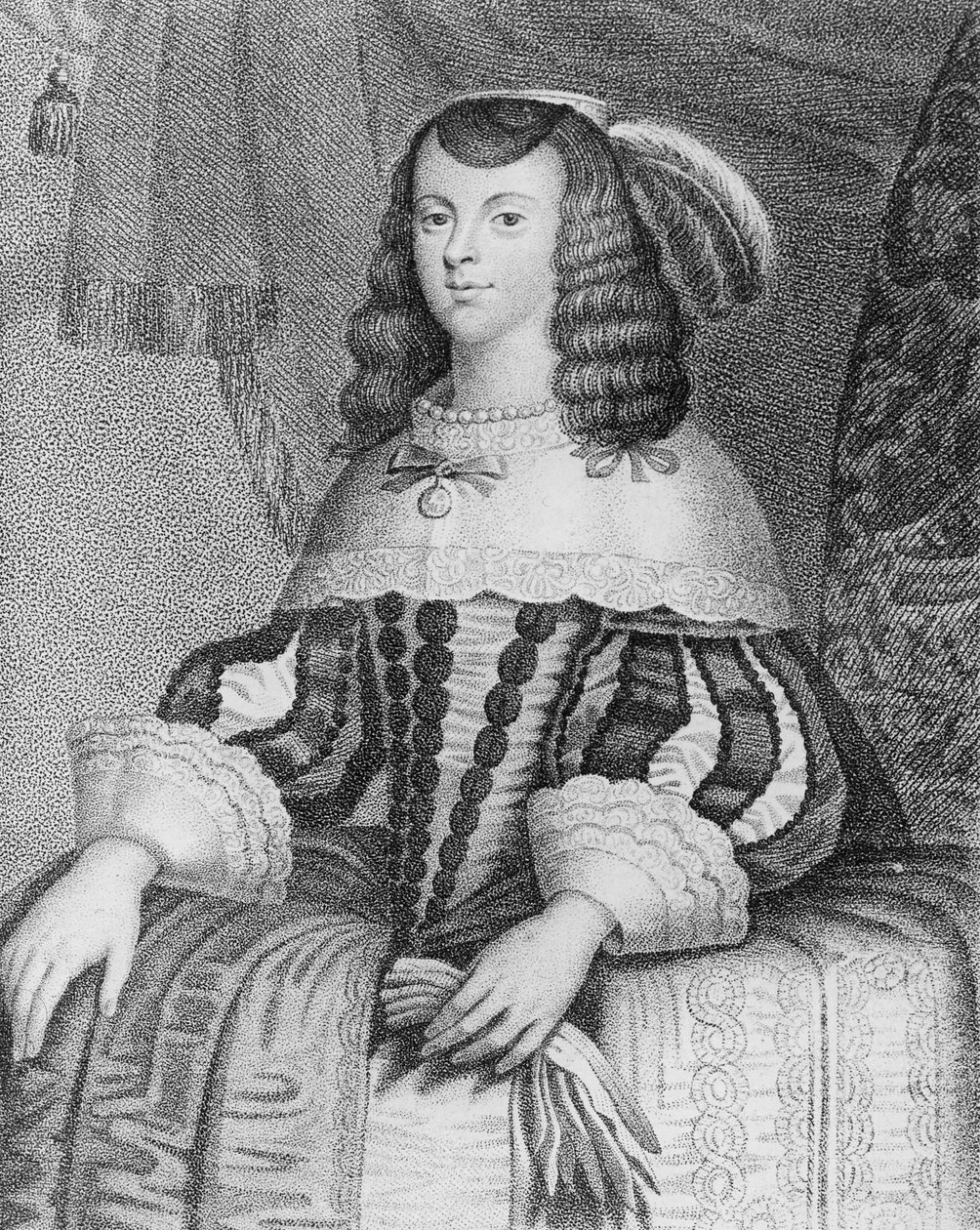 Retrato de Catharine of Braganza (1638-1705) gravado por Freeman de English School