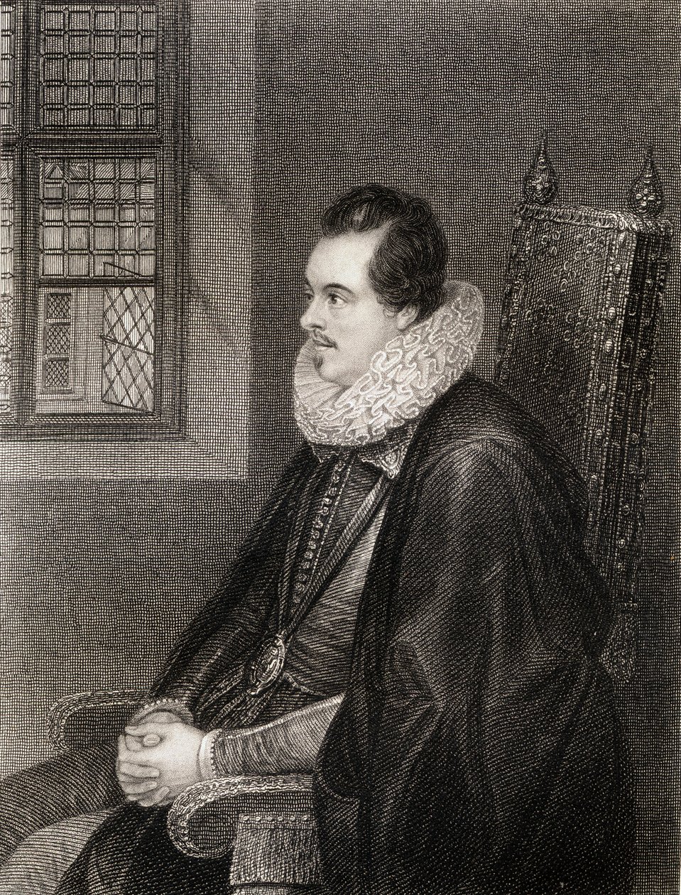 Retrato de Charles Blount (c.1562-1606) 8o Conde de Devonshire, de &39;British Retratos da Loja&39;, 1823 de English School