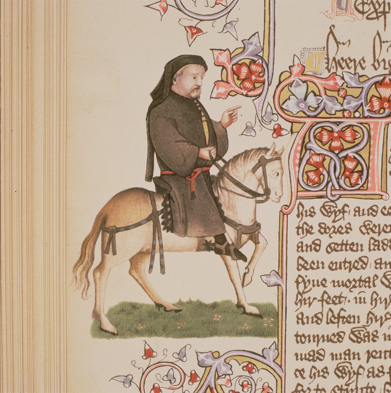 Retrato de Chaucer, de The Canterbury Tales por Geoffrey Chaucer (c.1342-1400) Ellesmere Manuscrito, edição de fac-símile, 1911 de English School