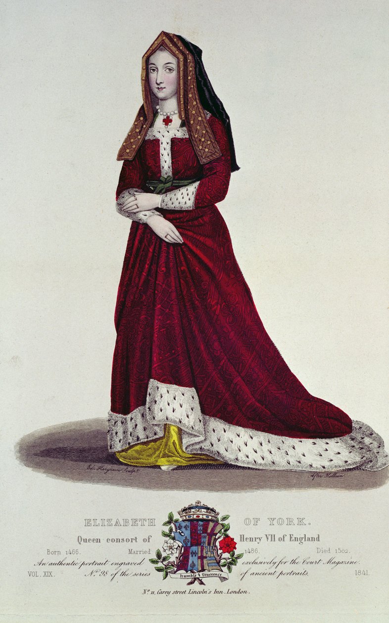 Retrato de Elizabeth de York, 1841 (gravura a cores) de English School
