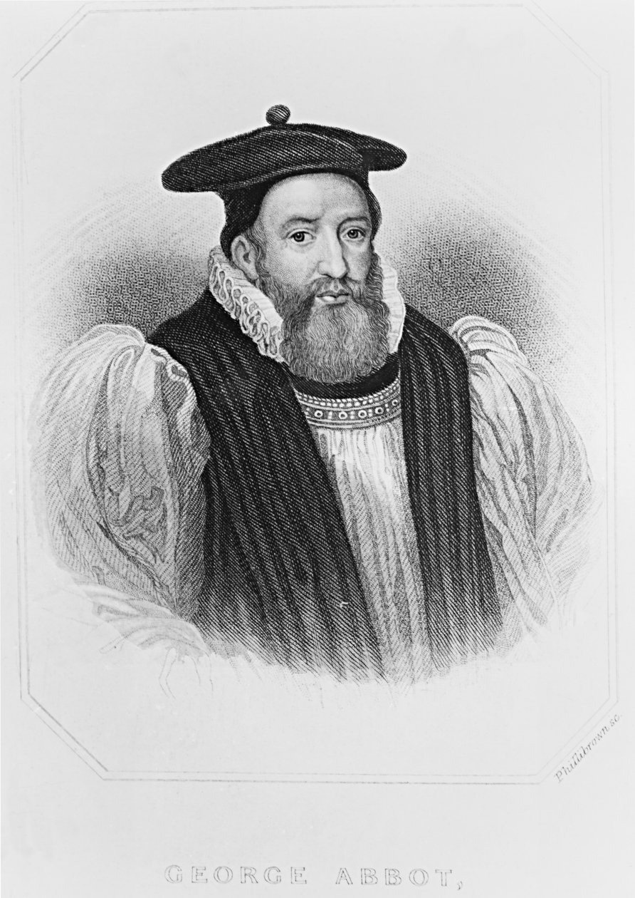 Retrato de George Abbot (1562-1633) Arcebispo de Canterbury, de &39;British Retratos Lodge&39;, 1823 de English School