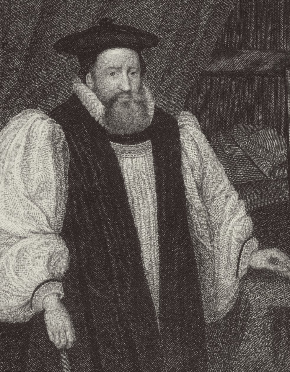 Retrato de George Abbot (1562-1633) Arcebispo de Canterbury, de &39;British Retratos Lodge&39;, 1823 de English School