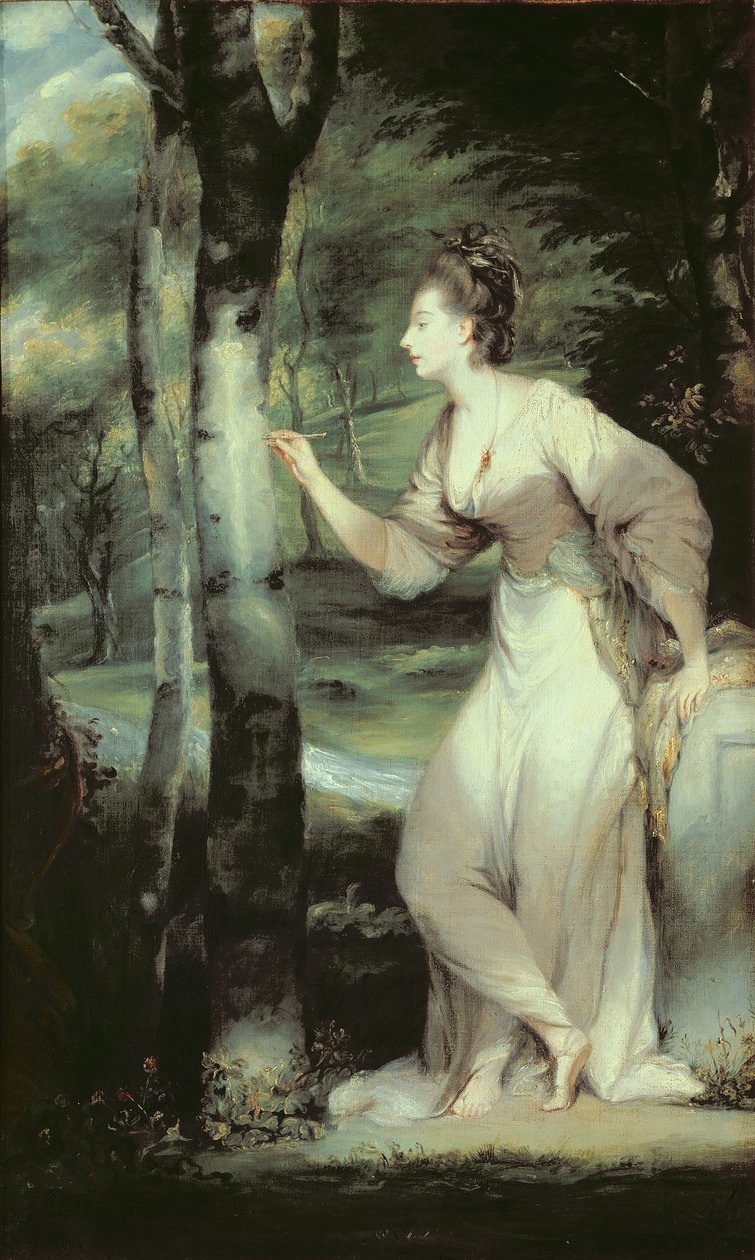Retrato de Joanna Lloyd de Maryland, após uma pintura de Sir Joshua Reynolds (1723-92) ou seu estúdio de English School