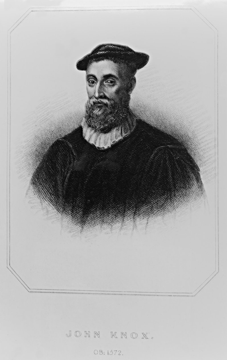 Retrato de John Knox (c.1514-72) de &39;British Retratos Lodge&39;, 1823 de English School