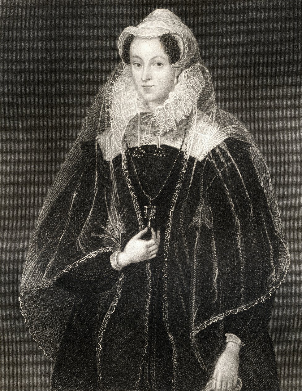 Retrato de Maria, Rainha dos Escoceses (1542-87), de &39;British Retratos Lodge&39;, 1823 de English School