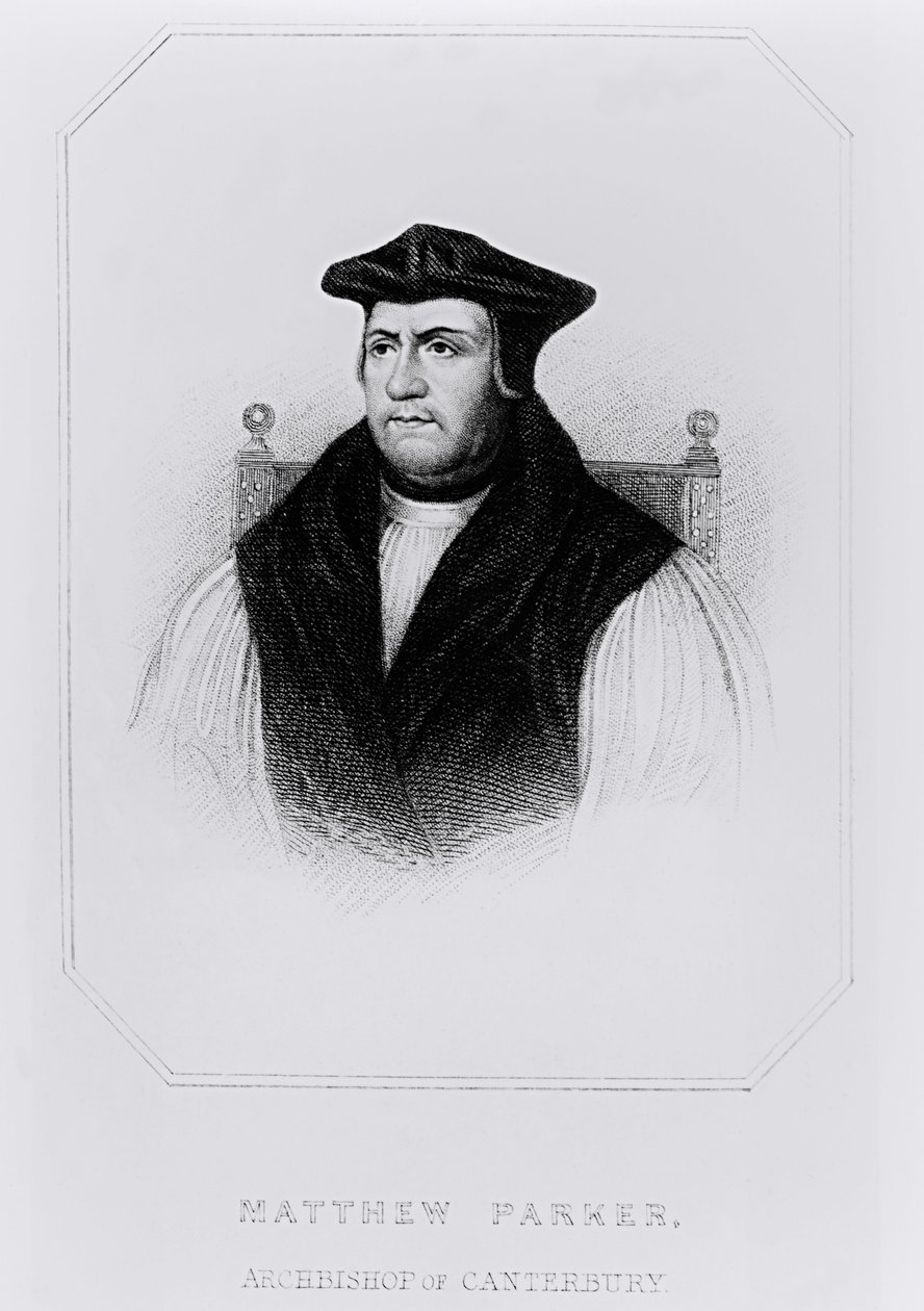 Retrato de Matthew Parker (1504-75) de &39;British Retratos Lodge&39;, 1823 de English School
