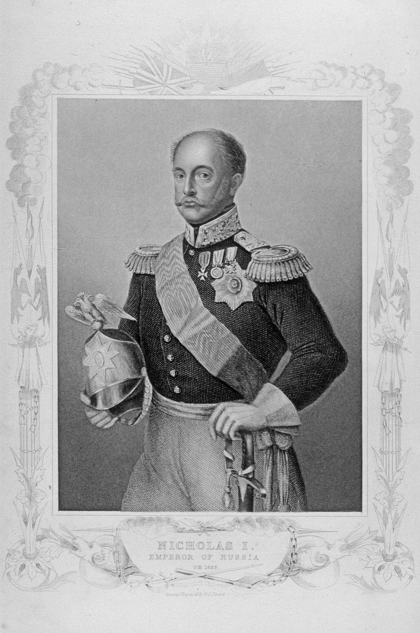 Retrato de Nicolau I, Imperador da Rússia (1796-1855) de English School