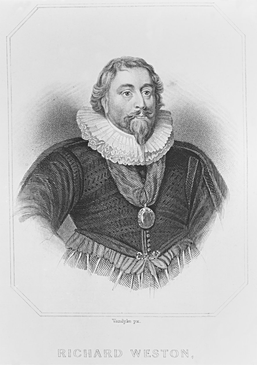 Retrato de Richard Weston (1577-1635) de &39;British Retratos Lodge&39;, 1823 de English School