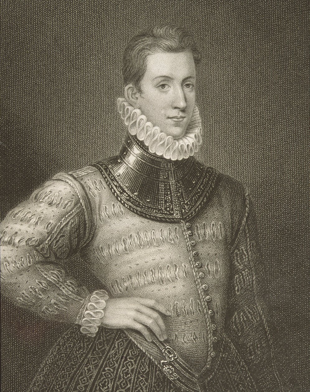 Retrato de Sir Philip Sidney (1554-1586) de &39;British Retratos Lodge&39;, 1823 de English School