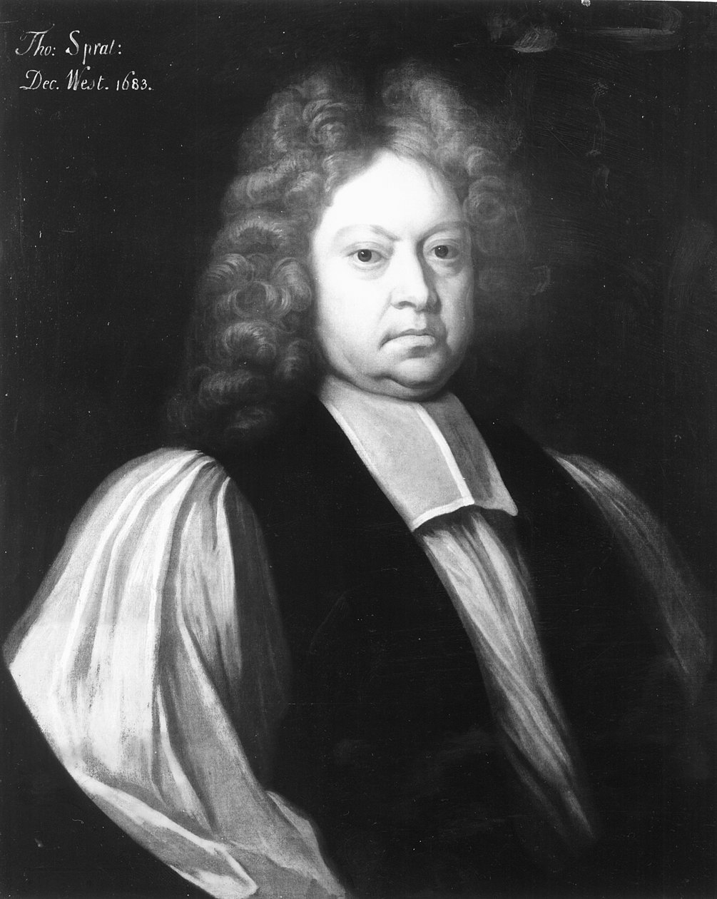 Retrato de Thomas Sprat (1635-1713), Bispo de Rochester e Dean de Westminster, dezembro de 1683 de English School