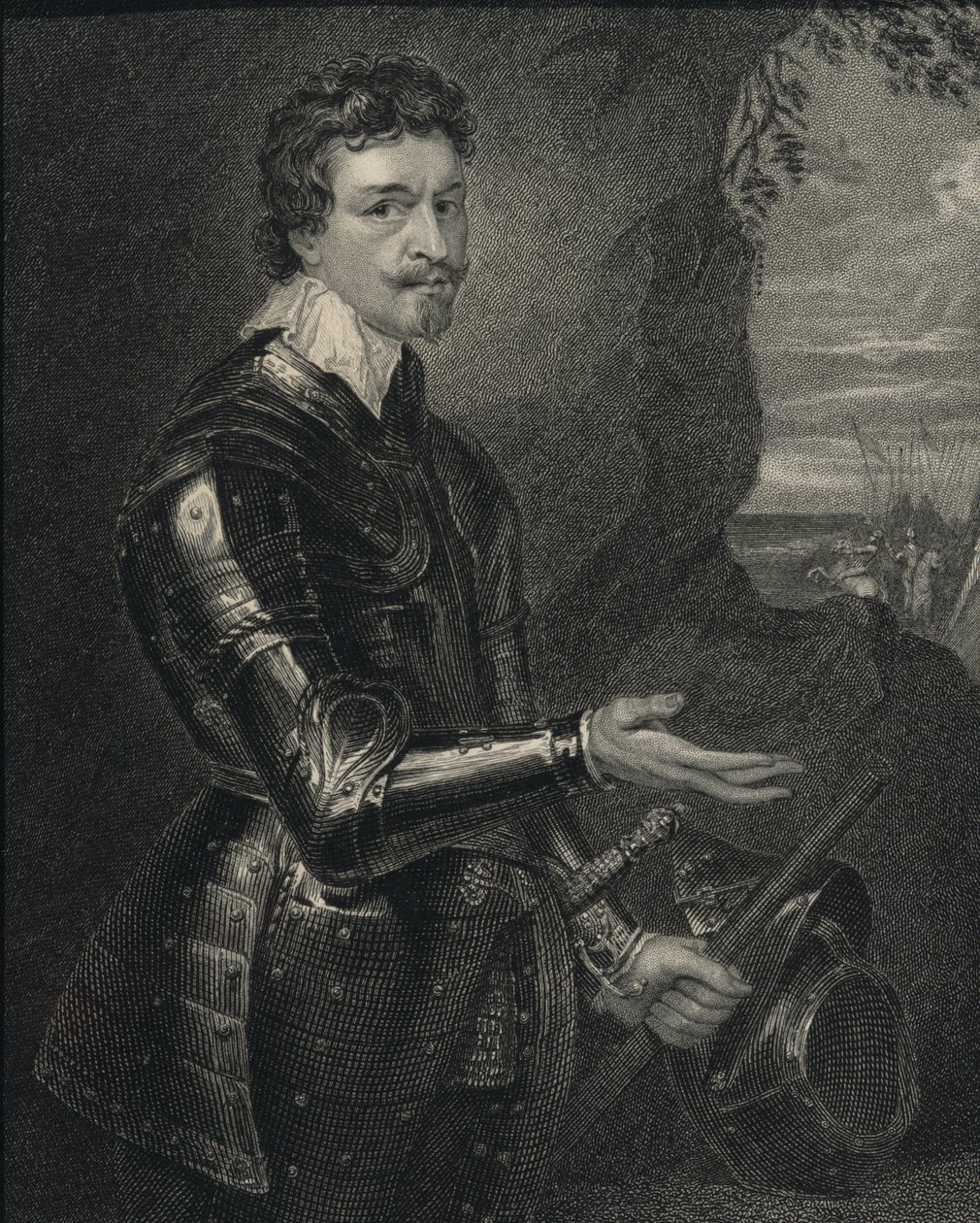 Retrato de Thomas Wentworth (1593-1641) 1º Conde de Strafford, de &39;British Retratos de Lodge&39;, 1823 de English School