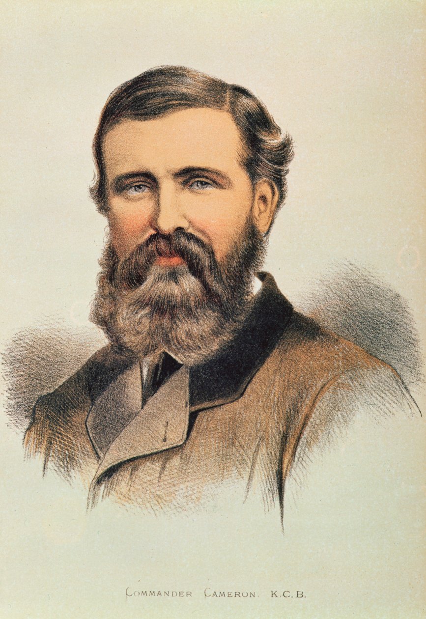 Retrato de Verney Lovett Cameron (1844-94), explorador inglês de English School