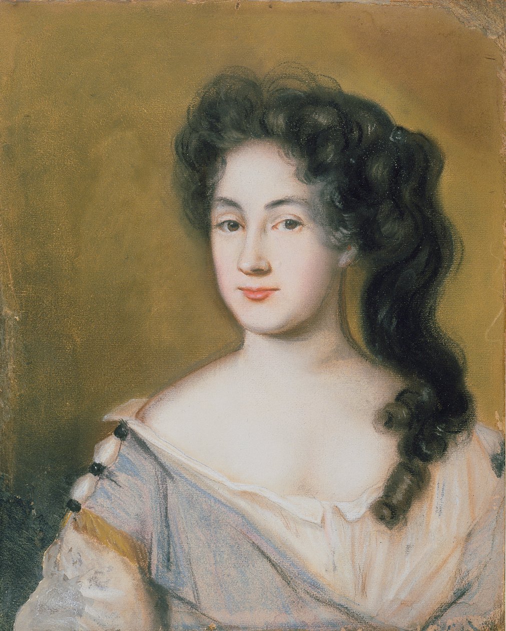 Retrato de uma senhora (pastel em papel) de English School