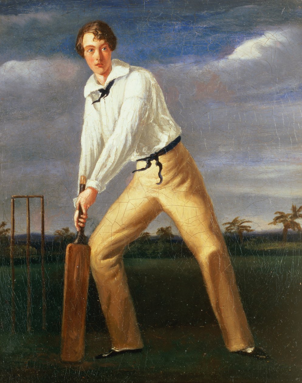 Retrato de um jovem jogador de críquete, c.1816 de English School