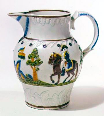 Prattware jarro e chá caddy, c.1790-95 (cerâmica) de English School