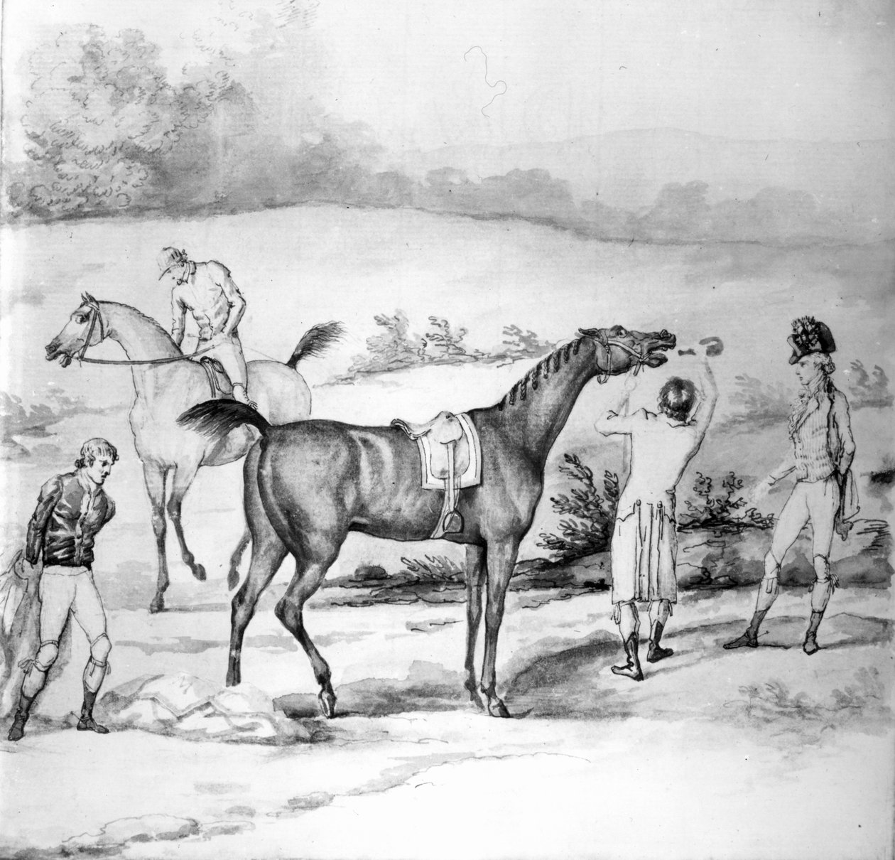 Preparando-se para uma corrida (caneta, tinta e papel) de English School