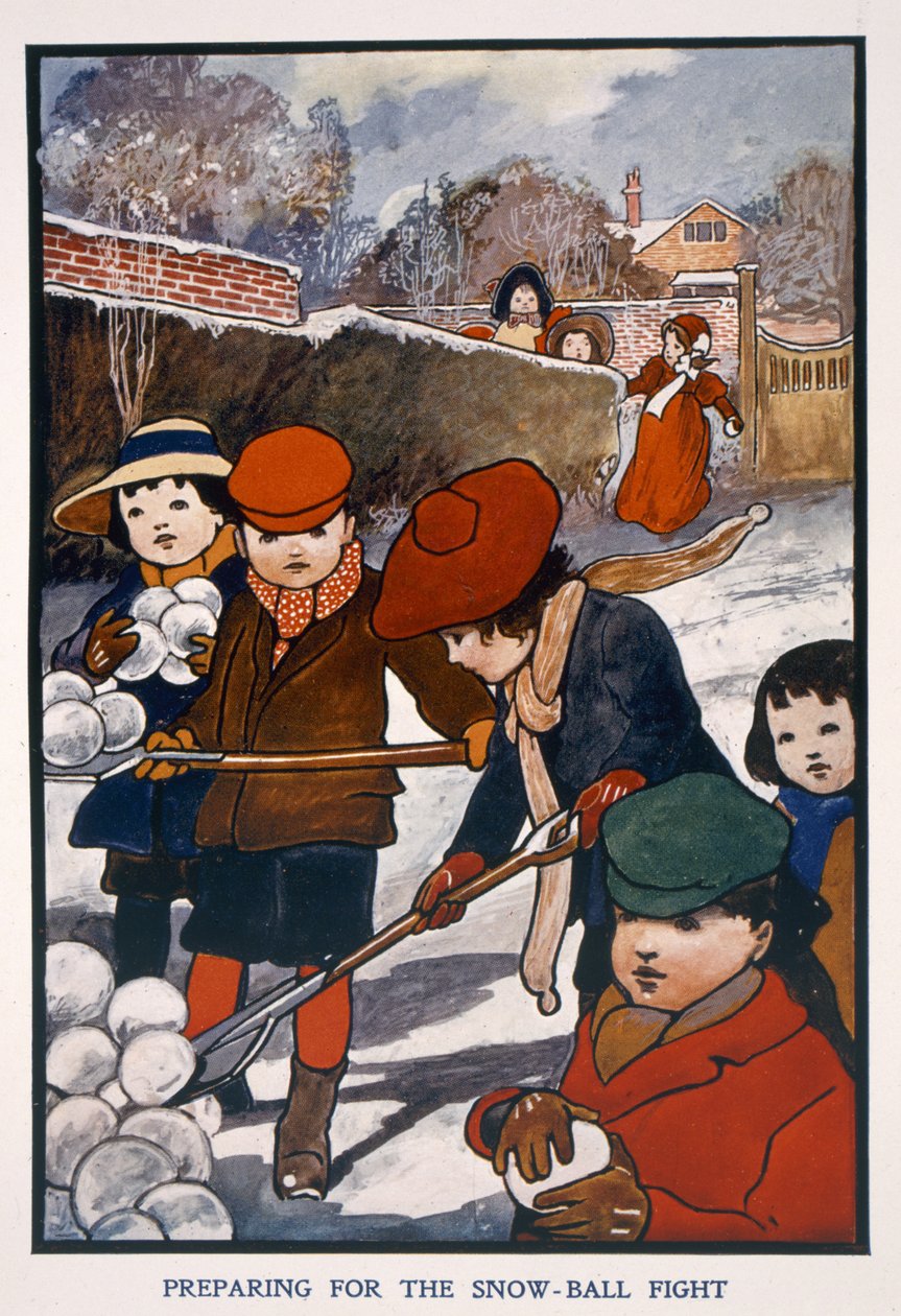 Preparando-se para a luta de bolas de neve de English School