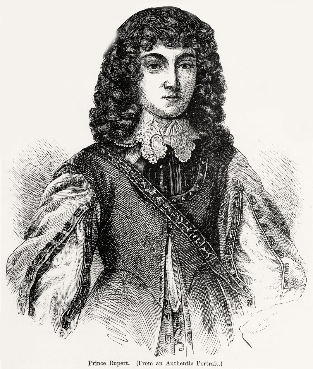 Príncipe Rupert (1619-82) de um retrato autêntico de English School