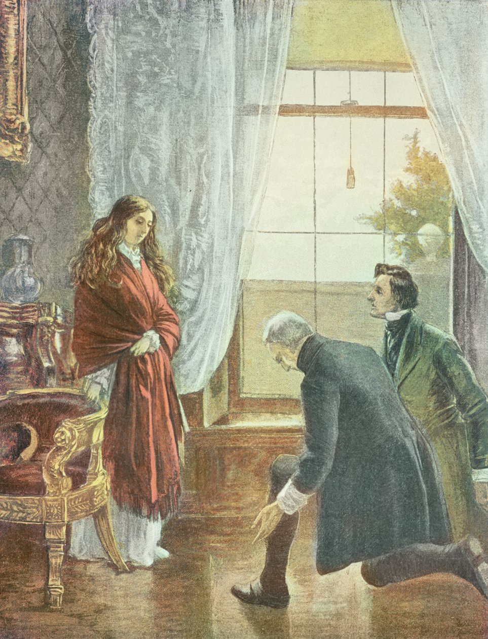 Princesa Victoria recebendo a notícia de sua ascensão ao trono, 21 de junho de 1837 de English School