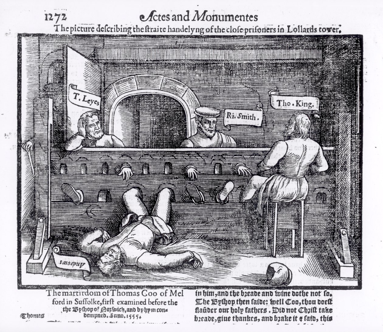 Prisioneiros na Torre dos Lollards, de &39;Atos e Monumentos&39; de John Foxe (1516-87) 1563 de English School